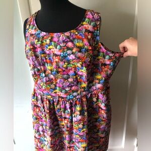 Retrolicious size 4X dress Cactus flowers Southwest bright colorful USA made